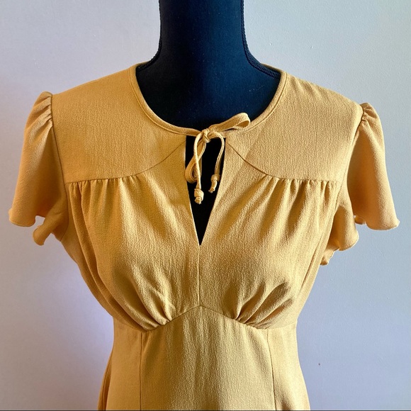 House of Foxy 40s Grable Tea Dress in Mustard - Picture 2 of 6